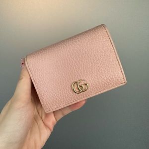 Gucci pink leather wallet